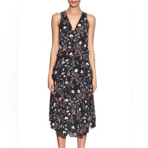A.L.C. Costello Black Floral Sleeveless Dress Size 4